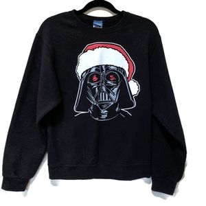 Black Santa Darth Vader Crew Neck Sweater sz S